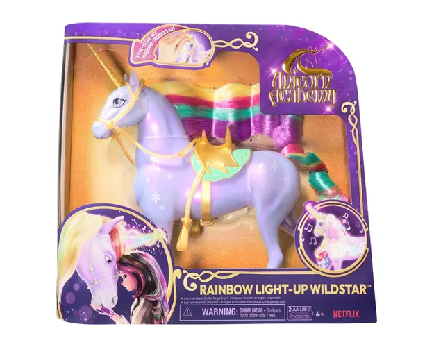 Figurina unicorn cu lumini curcubeu, Unicorn Academy, 6071157
