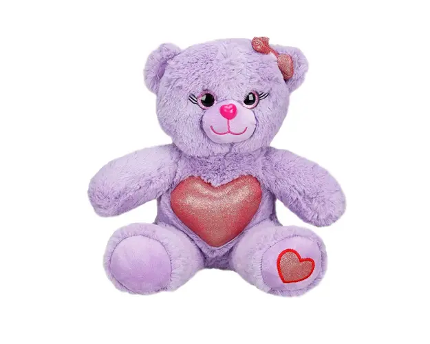 Ursulet de plus colorat, Puffy Friends, Mov, 26 cm