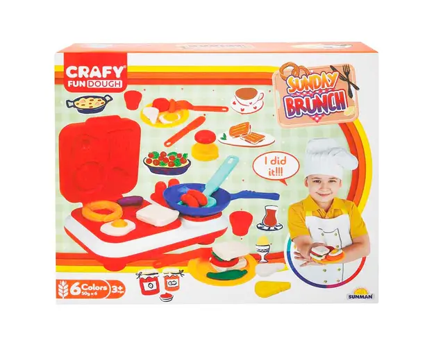 Set de modelare din plastilina, Sunday Brunch, Crafy, 23 piese