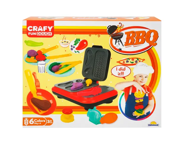 Set de modelare din plastilina, pentru gratar BBQ, Crafy, 22 piese