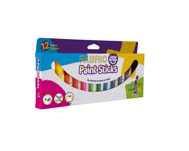 Set batoane de colorat Little Brian pentru tesaturi, 12 culori clasice