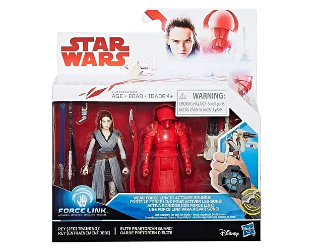 Set figurine Star Wars Force Link - Rey (Jedi Training) & Elite Praetorian Guard
