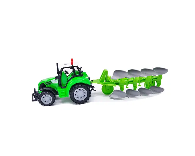 Set tractor si plug, Farmer Toys, Cool Machines, cu lumini si sunete, verde