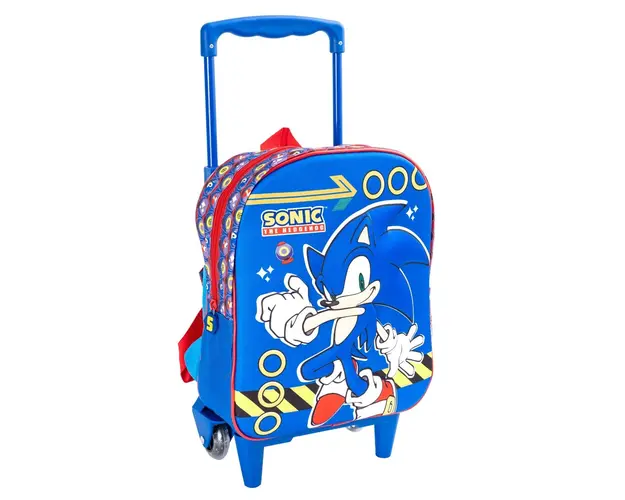 Ghiozdan tip troller pentru gradinita, Sonic the Hedgehog, 3D