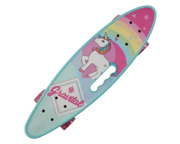 Penny board portabil Action One ABEC-7, PU, Aluminiu, Unicorn