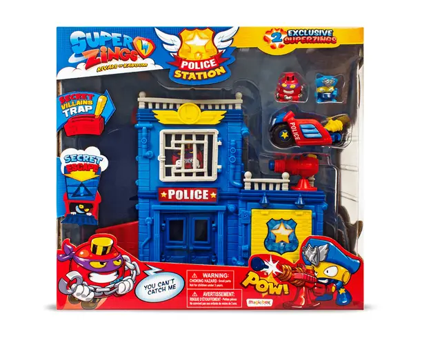 Set de joaca cu 2 figurine SuperZings, Sectia de politie
