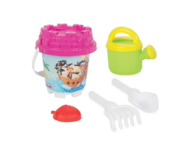 Set jucarii pentru nisip, galeata cu ustensile, Pilsan, Mini Castel