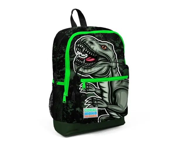 Ghiozdan cu 4 compartimente, Coral High, model dinozaur
