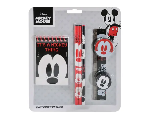 Set instrumente de scris, cu agenda, Mickey, 7 buc