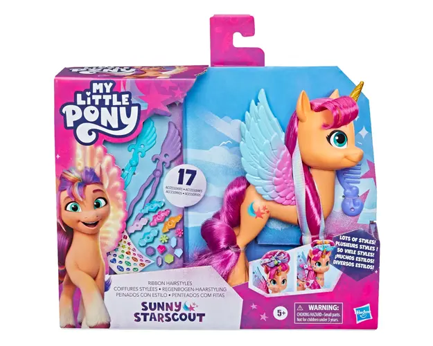 Figurina My Little Pony cu accesorii pentru par, Sunny