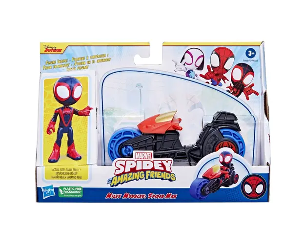 Set figurina cu motocicleta, Spidey, Miles Morales, F7460