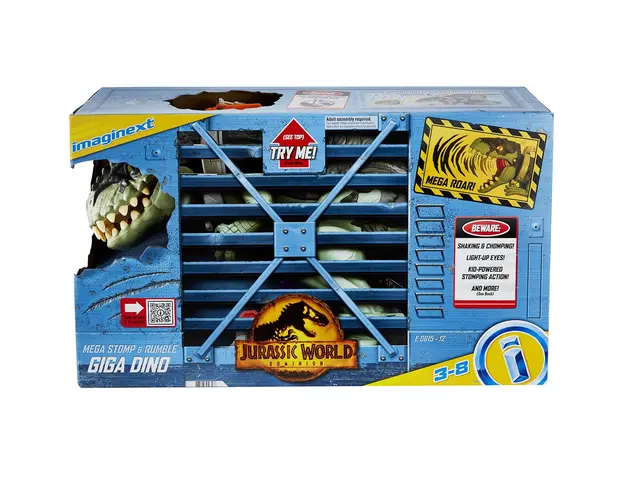 Set dinozaur cu figurina, Imaginext Jurassic World, Mega Stomp si Rumble Giga Dino, GWT22