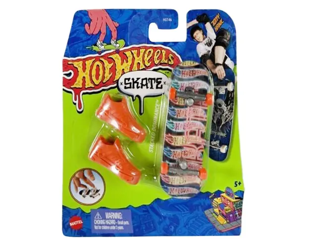 Set mini placa skateboard cu pantofi, Hot Wheels, HNG32
