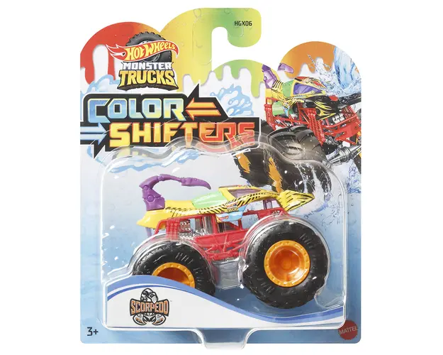 Masina de teren, Hot Wheels, Color Shifters, 1:64, Scorpedo, HMH32