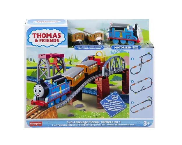 Set de joaca, Locomotiva motorizata cu 3 vagoane pe sine, Thomas and Friends, HGX64