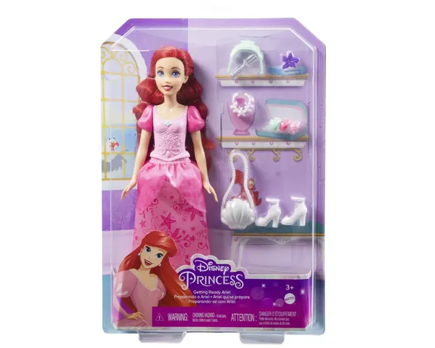 Papusa cu accesorii, Disney Princess, Ariel, HLX34