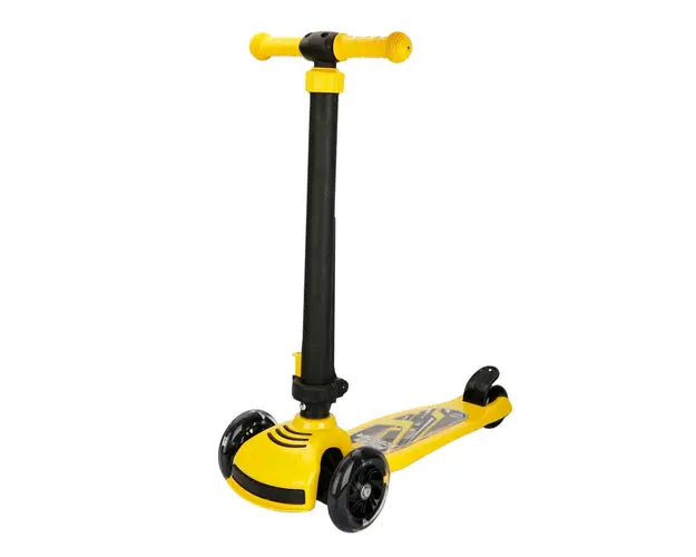 Trotineta pliabila cu 3 roti si lumini, Pilsan, Power Scooter, Galben