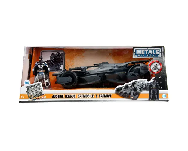 Set masina si figurina din metal, Jada, Batman si Batmobile Justice League, 1:24