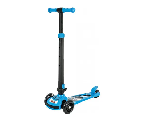 Trotineta pliabila cu 3 roti si lumini, Pilsan, Power Scooter, Albastru