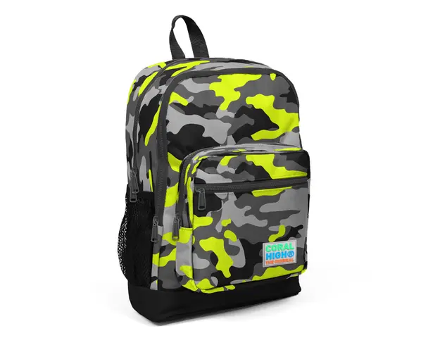 Ghiozdan cu 4 compartimente, Coral High, model camuflaj