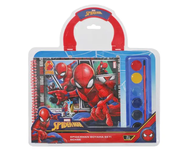 Set de pictura cu bloc si acuarele, Spiderman