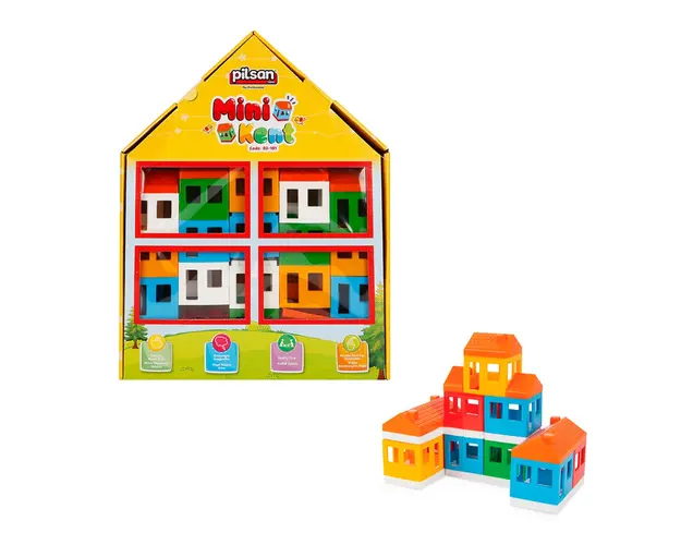 Set de joaca, blocuri de construit, Mini oras, Pilsan, 40 piese