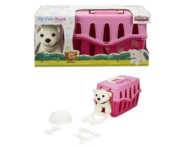 Animalul meu dragut de plush, Catel si cusca, Pilsan, Roz