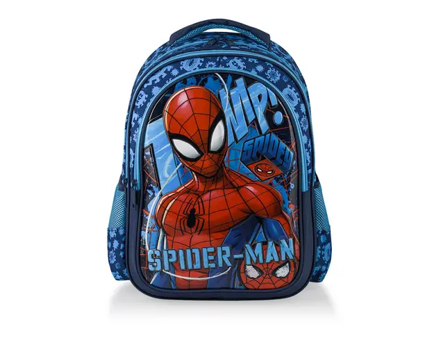 Ghiozdan cu 3 compartimente, Spiderman, Albastru