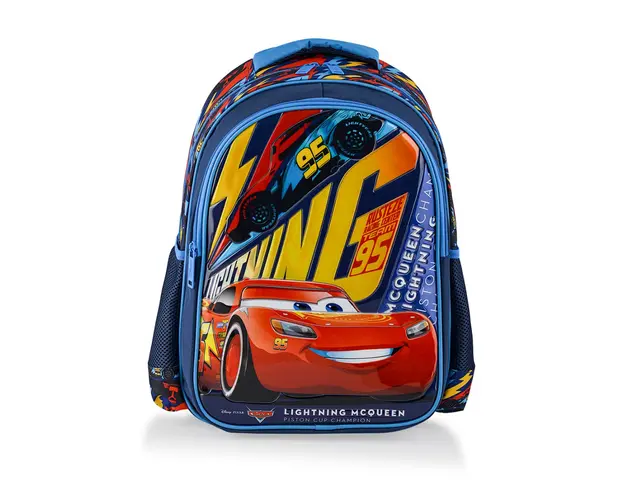 Ghiozdan cu 2 compartimente, Lightning Mcqueen, Cars, Albastru