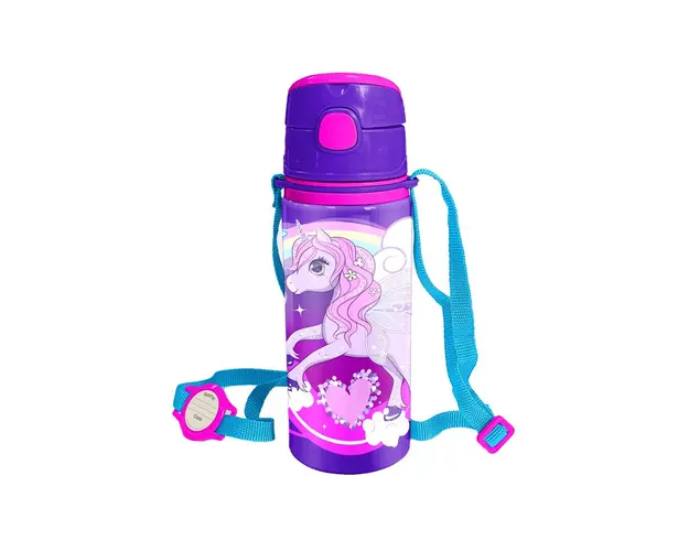 Termos cu pai, 600 ml, Coral High, Mov-Roz cu unicorn