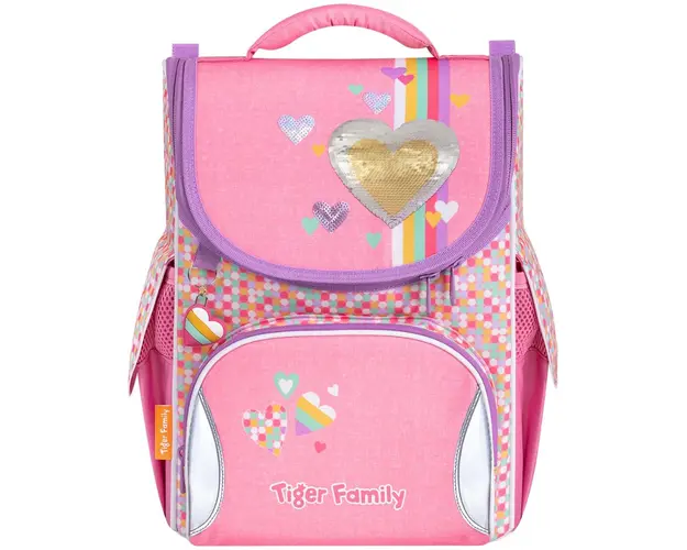Ghiozdan neechipat, Tiger Family, Nature Quest, Pink Amour