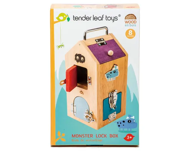 Monstruletii din cutia incuiata din lemn premium, Tender Leaf Toys