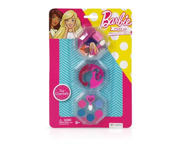 Trusa de Make-up rotunda, cu 3 niveluri, Barbie