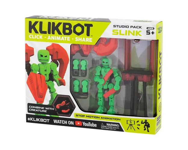 Set Figurina Robot articulat transformabil KlikBot Studio Pack, Green