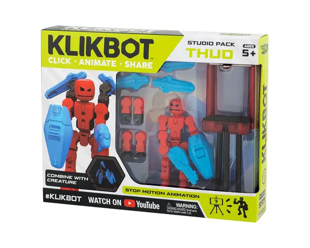 Set Figurina Robot articulat transformabil KlikBot Studio Pack, Red