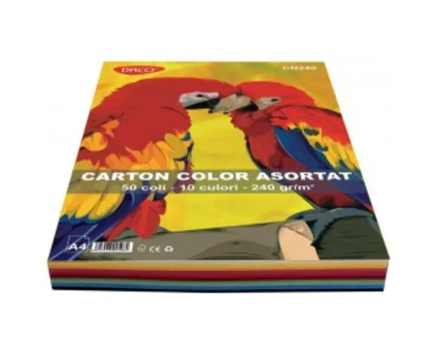 Carton A4 color asortat 10 culori 50 coli