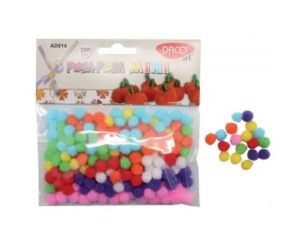 Set mini pom-pom pentru decoratiuni
