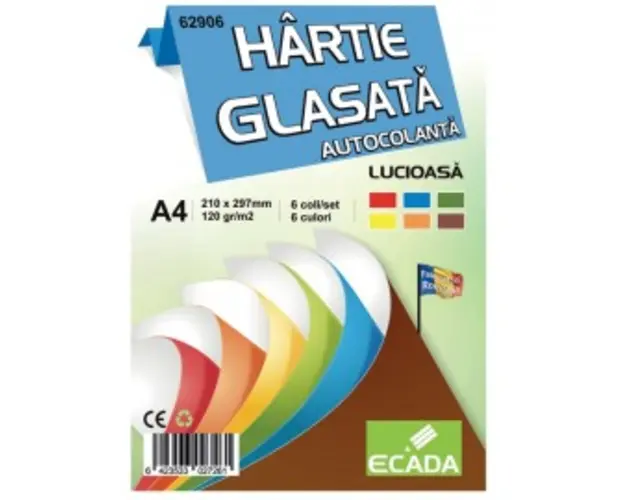 Set de 6 file Hartie glasata autocolanta - Ecada