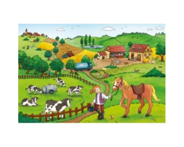 Puzzle munca la ferma 2x12 piese