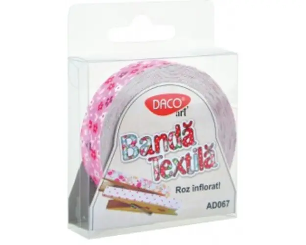 Banda textila Roz inflorat