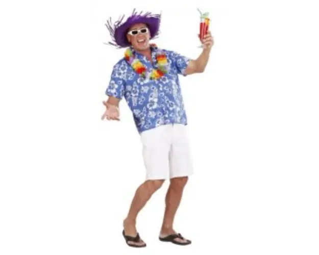Bluza hawaii albastra