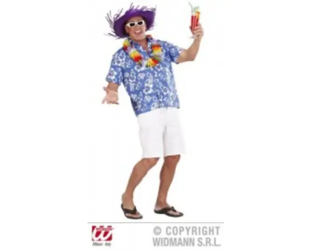 Bluza hawaii albastra