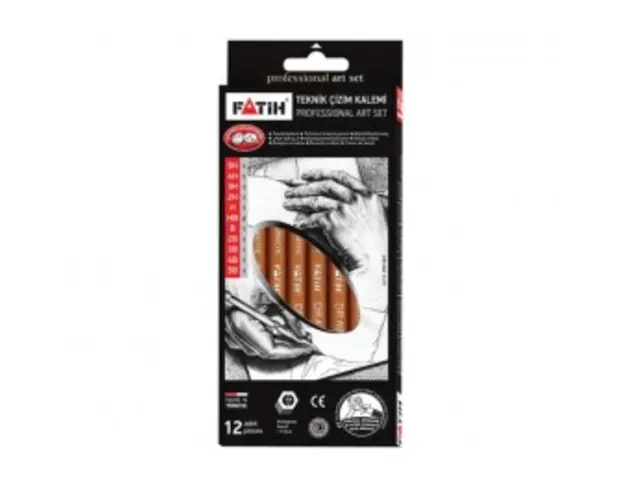Set 12 creioane grafit 5H - 5B Fatih