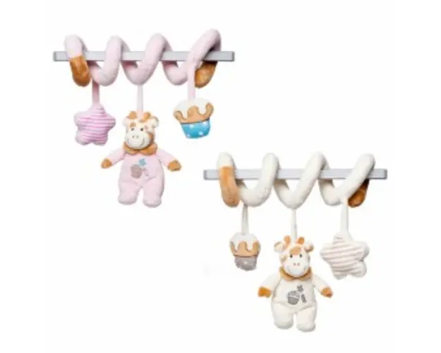 Plus Bebelusi Girafa pe spirala cu jucarii 32 cm (2 culori) - Artesavi