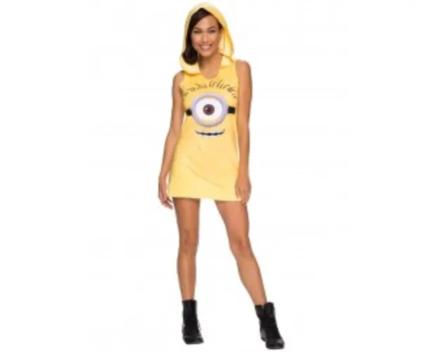 Costum rochie minion cu gluga
