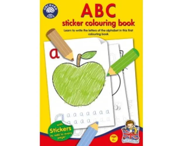 Carte de colorat cu activitati in limba engleza si abtibilduri ABC