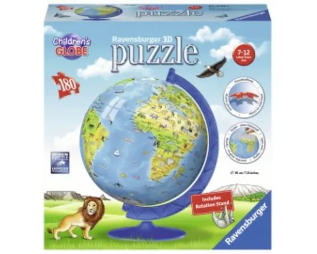 Puzzle 3d copii - globul lumii 180 piese