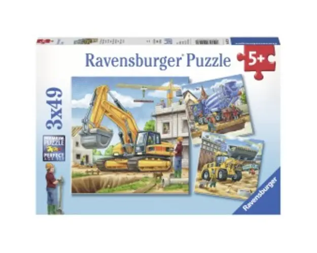 Puzzle vehicule de constructie 3x49 piese
