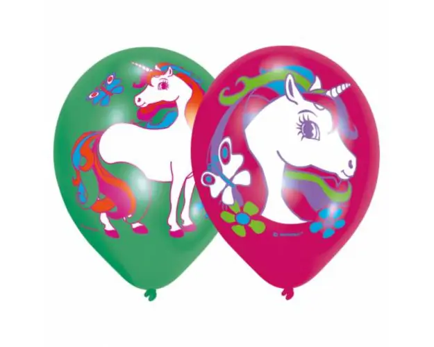 6 baloane latex unicorn 28 cm