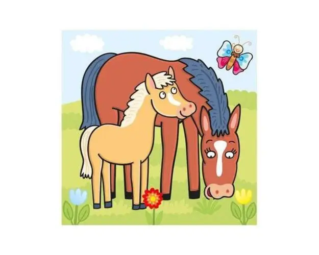Baby puzzle - animalute jucause (3-5 piese)